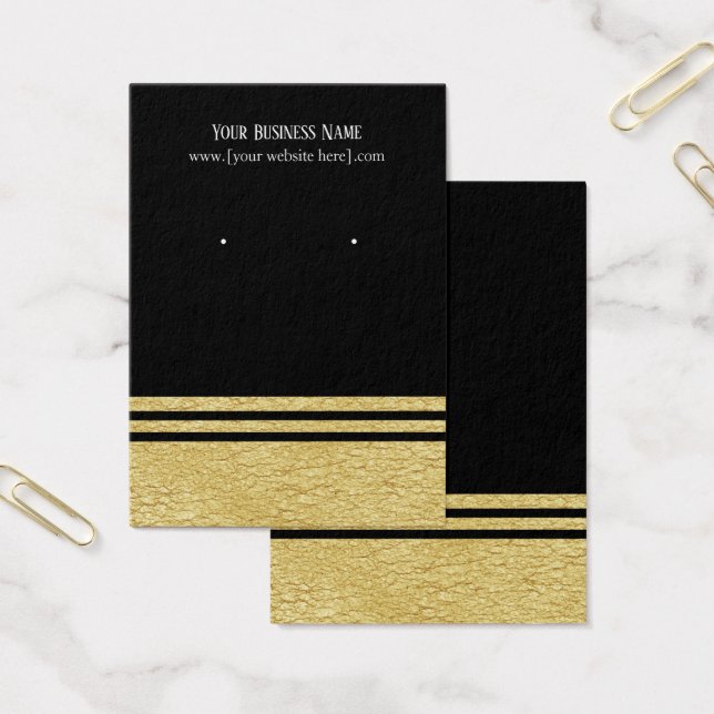 Svart luxe Faux Guld Visning Earring Cards Visitkort (Kontor)
