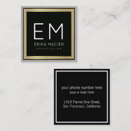 svart luxisk chic-kvadrat pro fyrkantigt visitkort