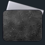 Svart luxurbakgrund mönster med gnistor laptop fodral<br><div class="desc">Klondesign med en lyxsvart bakgrund och vita gnistor.</div>