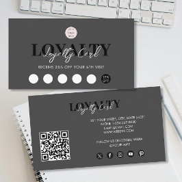 Svart luxury Business Logotyp QR Code Loyalty Visitkort