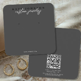 Svart luxury Jewelry Holder Earring Visning Script Fyrkantigt Visitkort