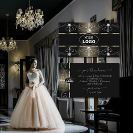 Svart luxury Platinum Ornate med judier och Logoty Visitkort