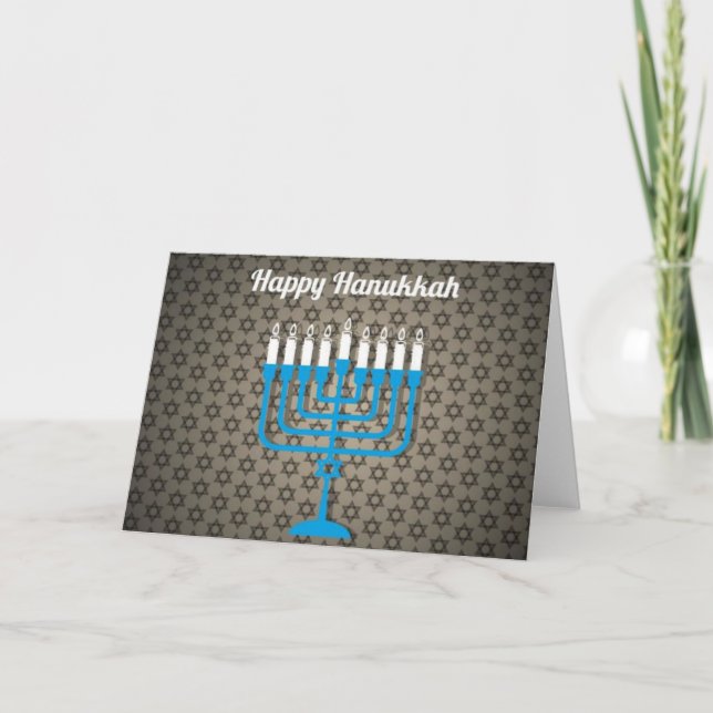 svart lycklig hanukkah inbjudan (Framsida)