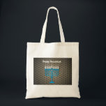 svart lycklig hanukkah tygkasse<br><div class="desc">"black lycklig hanukkah ", "hanukah menorah", "lycklig hanukkah", kanaluka, kanukah, chanukah,  chanukkah, hannuka, hannukah, Hanukkah</div>