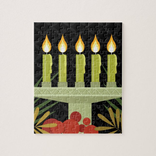 svart lycklig kwanzaa pussel (Vertikal)