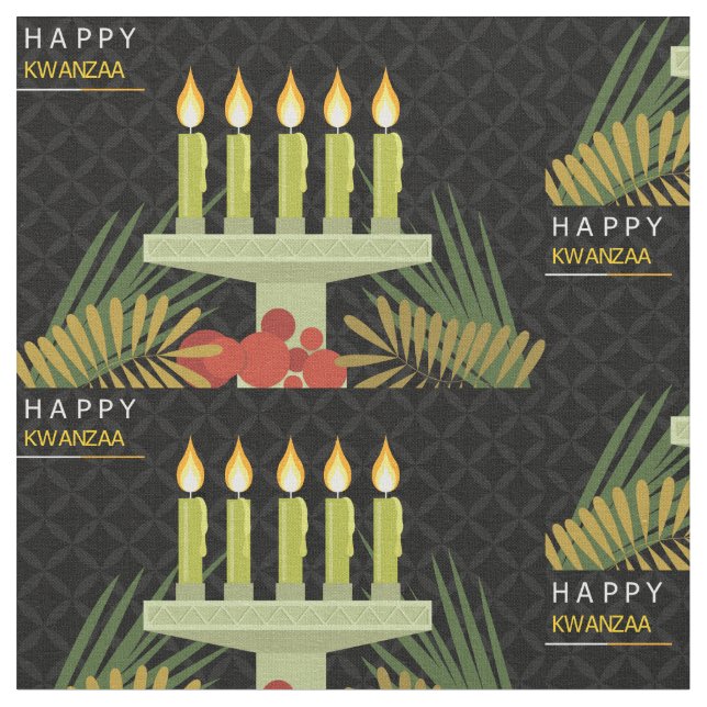 Svart lycklig kwanzaa tyg (Närbild)