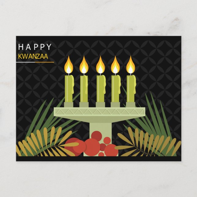 svart lycklig kwanzaa vykort (Framsida)