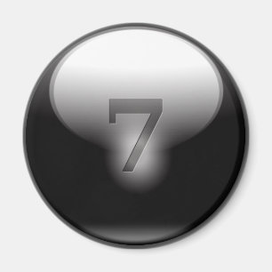 Svart lyckliga 7 magnet