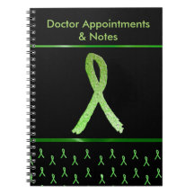 Svart Lyme Disease Awareness Ribbon Notebook