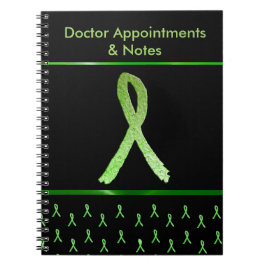 Svart Lyme Disease Awareness Ribbon Notebook Anteckningsbok Med Spiral