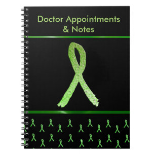 Svart Lyme Disease Awareness Ribbon Notebook Anteckningsbok Med Spiral