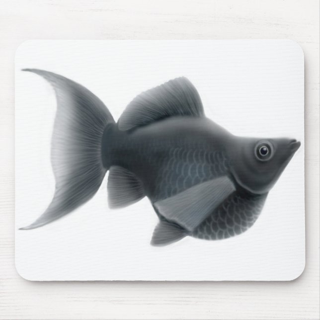 Svart Lyretail Molly Mousepad Musmatta (Framsidan)