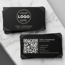 Svart Lyx Art Deco QR-kod Minimalistisk Design