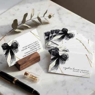 Svart lyxvarumärkes kort Script Black Bow Gold