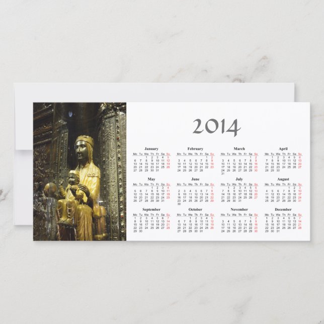 Svart Madonna 2014-kalenderfotokort (Framsida)