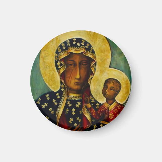 Svart madonna av Częstochowa Magnet (Framsidan)