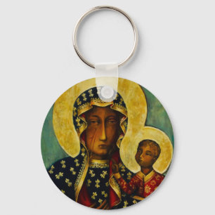 Svart madonna av Częstochowa Nyckelring