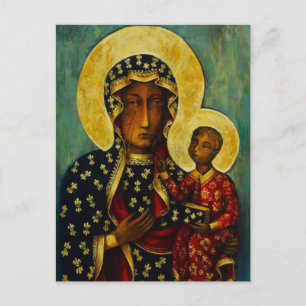 Svart madonna av Częstochowa Vykort