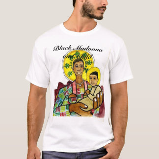 Svart Madonna & barn T Shirt