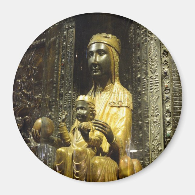 Svart madonna montserrat magnet (Framsidan)