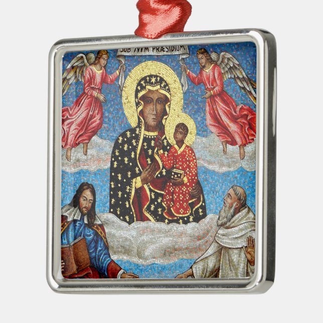 Svart Madonna mosaik Julgransprydnad Metall (Vänster)