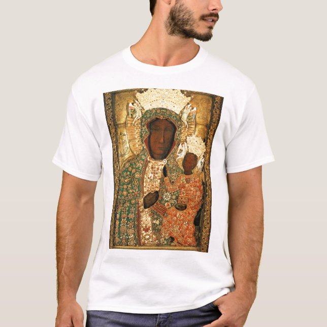 Svart madonna och Barnet Dam i Czestochowa T Shirt (Framsida)