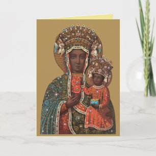 Svart Madonna och barnjulkort Helgkort
