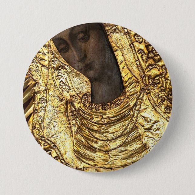 Svart Madonna Polen vår Dam av Grind nåd Knapp (Framsida)