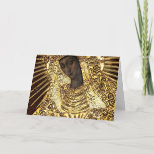 Svart Madonna Polen vår Dam av Grind nåd Kort