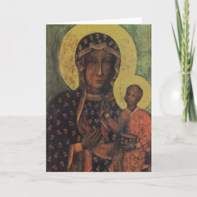 Svart madonna till Czestochowa Greeting Card Kort (Framsida)