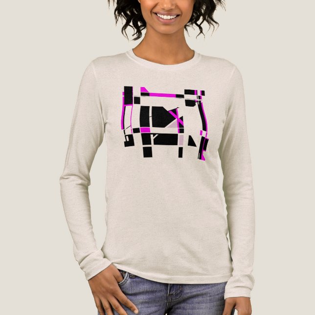 Svart magenta-spelbord, Geometric MCM, ser stor ut T Shirt (Framsida)