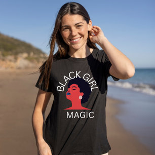 Svart magi, afro-kvinna, svart historia månad t shirt