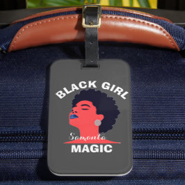 Svart, magisk afro, svart historia 2024 bagagebricka