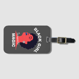 Svart, magisk afro, svart historia 2024 bagagebricka