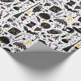 Svart magiska Halloween som slår in papper Presentpapper