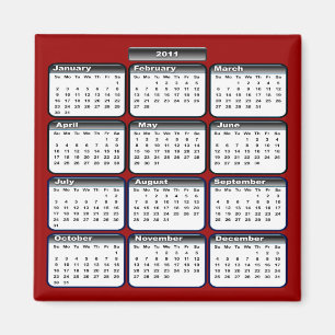 Svart magnet för kalender 2011
