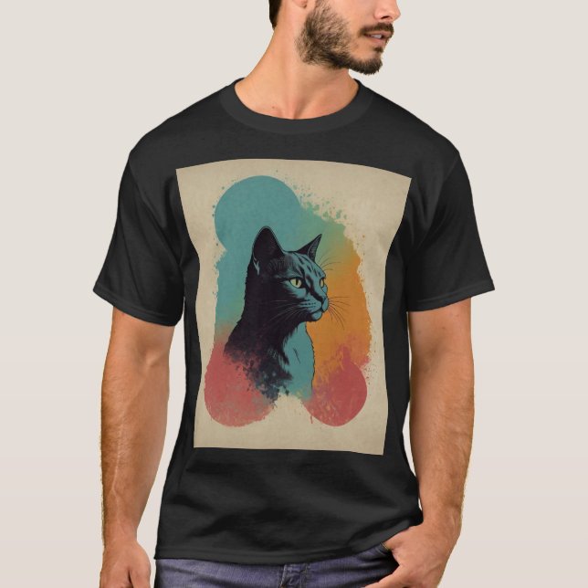 Svart, majestisk, kraftig konstnärlig design.t-shi t shirt (Framsida)