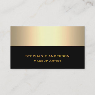 Svart makeup-konst med fetstil och Elegant Guld Visitkort