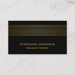 Svart makeup-konst med fetstil och Elegant Guld Visitkort
