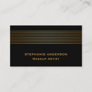 Svart makeup-konst med fetstil och Elegant Guld Visitkort