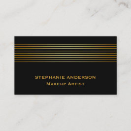 Svart makeup-konst med fetstil och Elegant Guld Visitkort