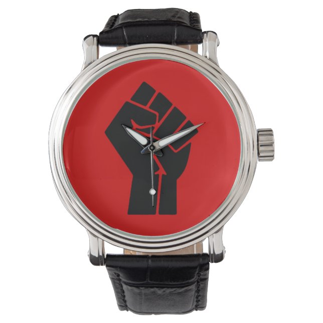 Svart makt-knutten armbandsur (Framsida)