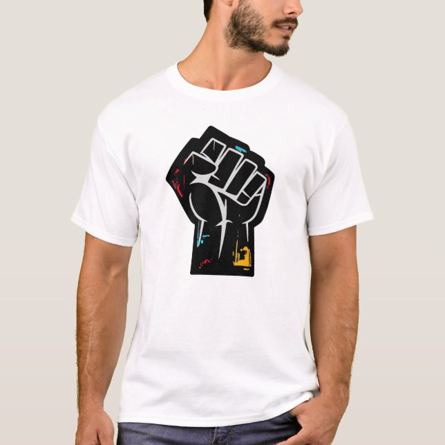 Svart makt-rebellfistdesign för aktivism t shirt (Framsida)