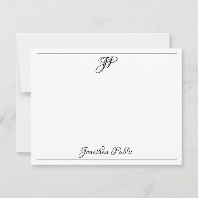 Svart mall för klassiskt textmonogram, kalligrafis (Framsida)