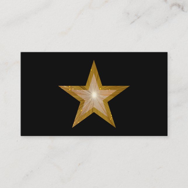 Svart mall för visitkort för Guld Star (Framsida)