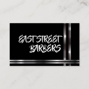 Svart mall med Silver och svart Rand på en Visitkort