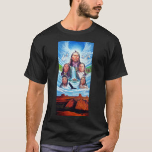 Svart målning av inbyggt amerikanskt Manar-mall T Shirt