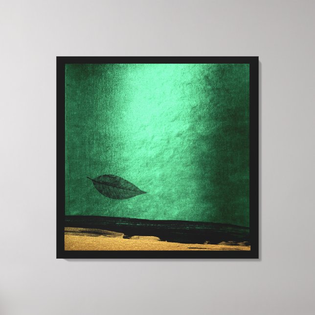 Svart målning för höstfällning Guld Canvastryck (Framsida)