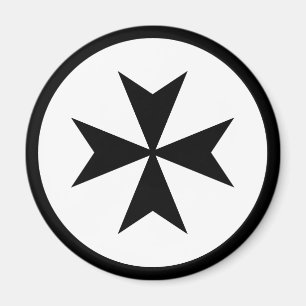 Svart Malteserkors Magnet