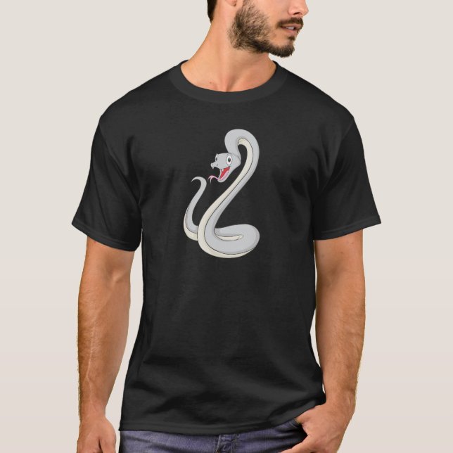 Svart Mambaorm för lycklig Tee Shirt (Framsida)